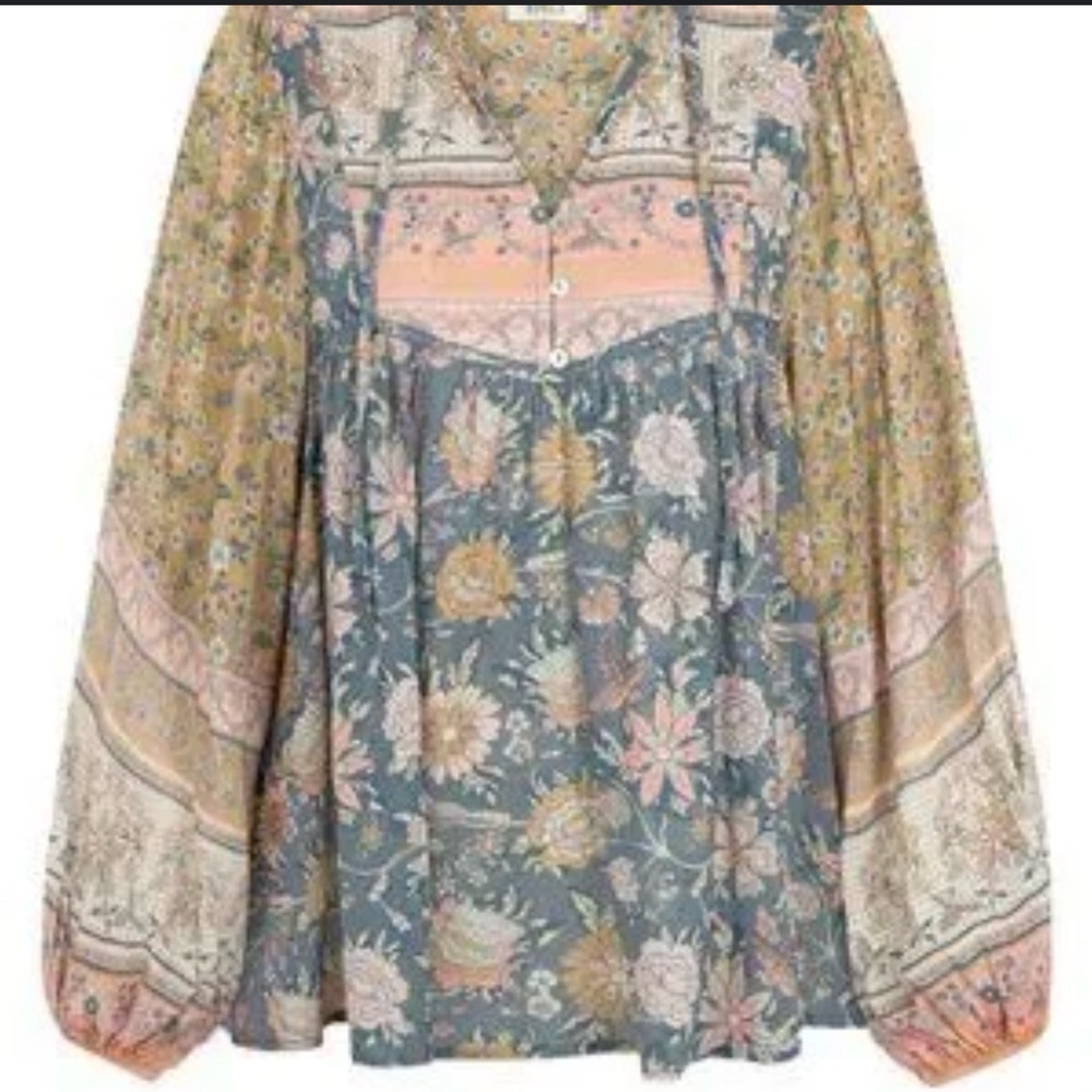 Spell And The Gypsy Mossy Boho Blouse In The Evening Colorway
